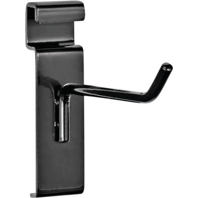 Black Display Hook 4 Inch Compatible With Pegboard Slatwall Point-Of-Purchase Displays 30 Degree
