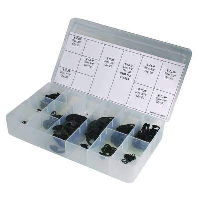 E-Clip Kit 280 Pieces 9 Sizes Metal Hook E Clips Assortment 1/16 To 7/8 In Compatible With Lawn