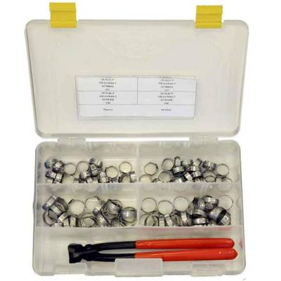 Stainless Oetiker Stepless Ear Hose Clamp Assortment Kit Compatible With Universal Marine 360 Degree