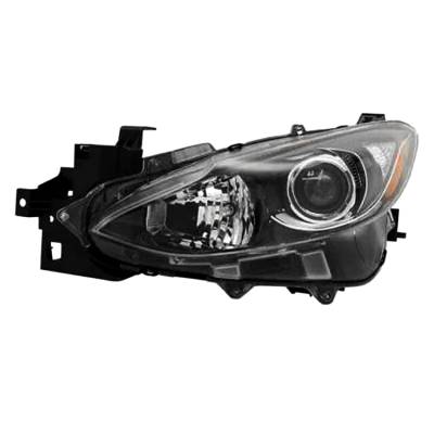 Mazda 3 Hatchback Sedan Left Driver Side Halogen Headlight Assembly Compatible With 2014 2015 2016