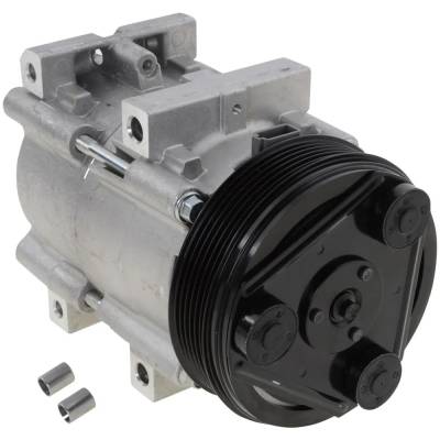 New 6-Groove Pulley A/C Compressor Compatible With Ford E-350 Econoline Xl 6 Cyl 4.9L Windstar Base