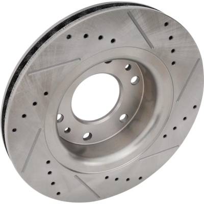 Rareelectrical - Cross-Drilled And Slotted Brake Disc Compatible With Buick Chevrolet Gmc Rainier Cxl 6 Cyl 4.2L - Image 2