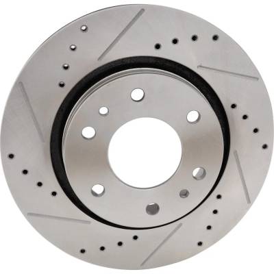 Rareelectrical - Cross-Drilled And Slotted Brake Disc Compatible With Buick Chevrolet Gmc Rainier Cxl 6 Cyl 4.2L - Image 3