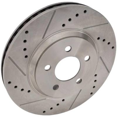 New Cross-Drilled Brake Disc Compatible With Ford Mustang Bullitt 8 Cyl 4.6L Mustang Base 6 Cyl 3.7L
