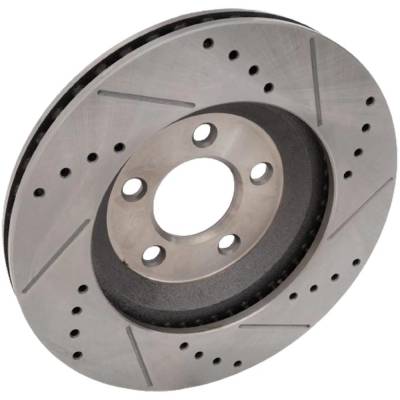 RAREELECTRICAL - New Cross-Drilled Brake Disc Compatible With Ford Mustang Shelby Gt 8 Cyl 4.6L Mustang Gt 8 Cyl 4.6L - Image 4