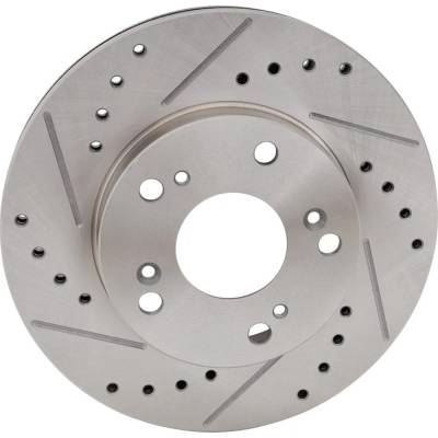 RAREELECTRICAL - New Cross-Drilled Brake Disc Compatible With Acura Honda Civic Hybrid-L 4 Cyl 1.3L Civic Dx-G 4 Cyl - Image 3