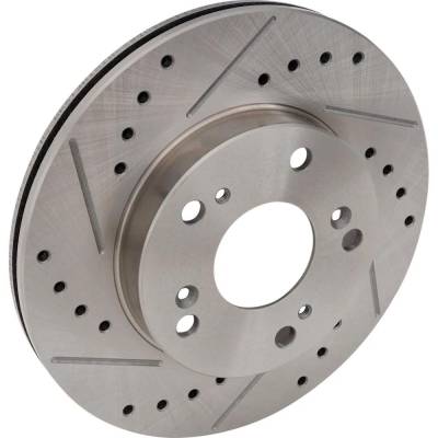 New Cross-Drilled Brake Disc Compatible With Acura Honda Civic Hybrid 4 Cyl 1.3L Civic Ex 4 Cyl 1.8L