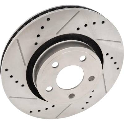Cross-Drilled And Slotted Brake Disc Compatible With Ford Mustang Ecoboost 4 Cyl 2.3L Mustang