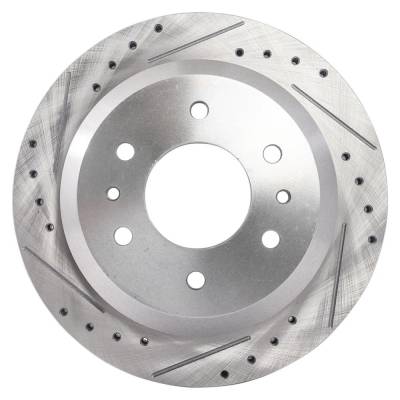 New Cross-Drilled Brake Disc Compatible With Buick Chevrolet Gmc Envoy Xuv Sle 6 Cyl 4.2L