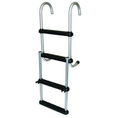 Folding 4-Step Pontoon Boat Ladder 43.5-Inch Compatible With All Pontoon Boats Deck Boats Houseboats