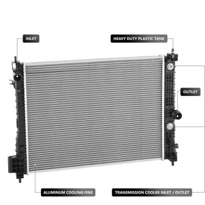 Rareelectrical - Engine Radiator Compatible With 2016-2019 Buick 2.0L 3.0L I4 Ea888 Ea837/Ea839 Audi Audi 349Hp - Image 2