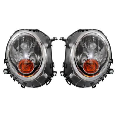 New Pair Of Halogen Headlight Compatible With Mini Cooper Hatchback 2007-2013 By Part Number