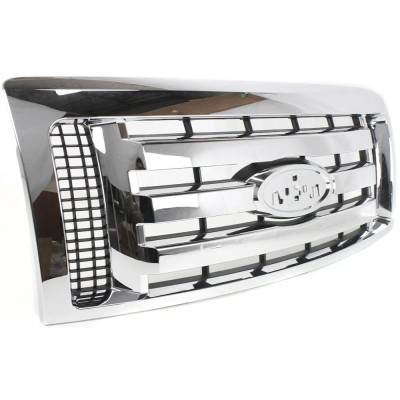 Rareelectrical - New Chrome Shell Grille Assembly Compatible With Ford F-150 Xlt 8 Cyl 5.0L F-150 Xlt 8 Cyl 5.4L - Image 3