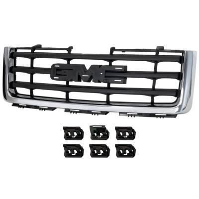 New Chrome Shell Grille Assembly Compatible With Gmc Sierra 1500 Slt 8 Cyl 6.2L Sierra 1500 Sle 8