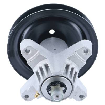 Rareelectrical - Lawn Tractor Spindle Assembly With Pulley Compatible With Lt1042 Lt1040 Pony Bronco Horse 42 Inch - Image 2