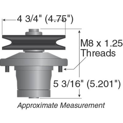 Rareelectrical - Spindle Assembly Compatible With John Deere 240 245 325 335 345 F510 F525 38 Inch Deck Am107590 - Image 3