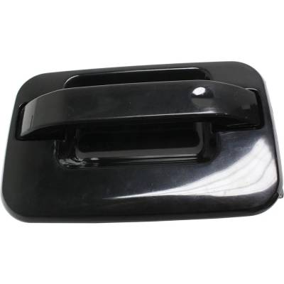 Left Rear Exterior Door Handle Compatible With 2004-2022 Ford F-150 Smooth Black Without Key Hole