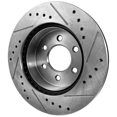 RAREELECTRICAL - New Cross-Drilled Brake Disc Compatible With Chevrolet K1500 Wt 6 Cyl 4.3L K1500 Base 6 Cyl 4.3L - Image 3