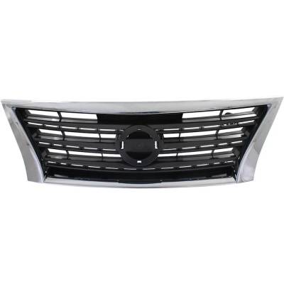 Rareelectrical - New Chrome Shell Grille Assembly Compatible With Nissan Sentra Sr 4 Cyl 1.8L 2013-2015 Ni1200253 - Image 1