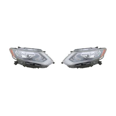 New Pair Of Headlights Fits Nissan Rogue 2.5L 2017 2018 26010-6Fl0a Ni2502254