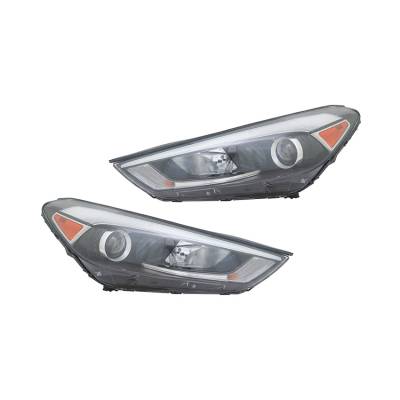 New Pair Headlights Fits Hyundai Tucson Se 2016-17 Halogen Hy2502200 92102-D3150