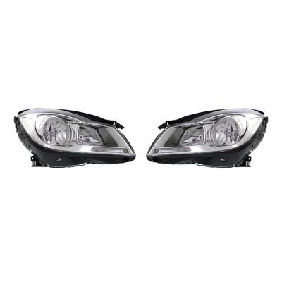 New Headlight Pair Compatible With Mercedes Benz C180 C200 Sedan 2012 2013 2014 2048205459 Mb2502187