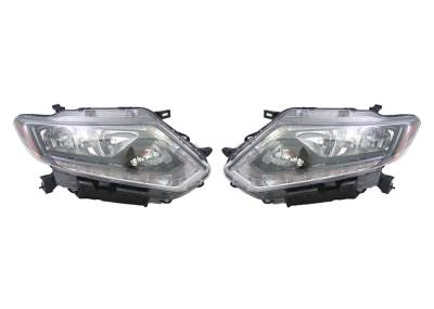 New Headlight Pair Compatible With Nissan Rogue 2014-2016 Ni2502226 26010-4Ba2a 260604Ba2a