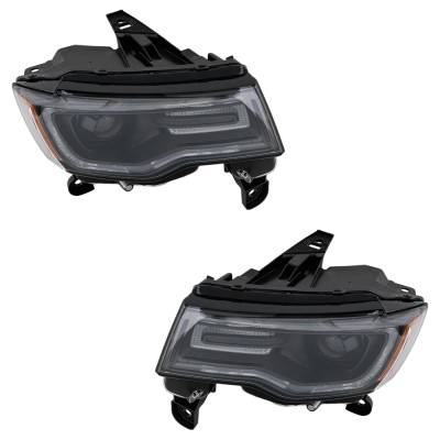Rareelectrical - New Pair Of Headlight Compatible With Jeep Grand Cherokee Wk Laredo E 6 Cyl 3.6L Grand Cherokee - Image 2
