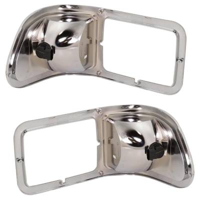 Rareelectrical - Chrome Headlight Bezel Set With Parking Lights Compatible With 2000-2015 Ford F-650 F-750 Left Right - Image 5
