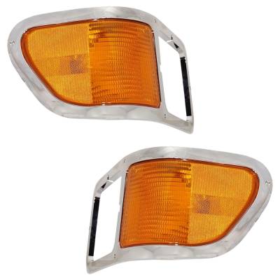 Rareelectrical - Left And Right Chrome Headlight Bezels With Parking Lights Compatible With 2000-2015 Ford F-650 - Image 2