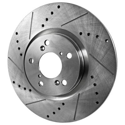 New Cross-Drilled Brake Disc Compatible With Acura Honda Pilot Ex-L 6 Cyl 3.5L Pilot Ex 6 Cyl 3.5L