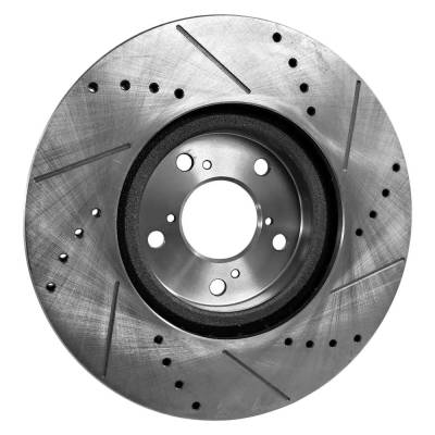 RAREELECTRICAL - New Cross-Drilled Brake Disc Compatible With Acura Honda Pilot Ex 6 Cyl 3.5L Rlx Sport Hybrid Sh-Awd - Image 7