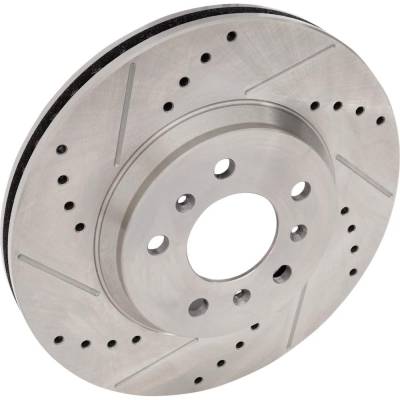 New Cross-Drilled Brake Disc Compatible With Buick Chevrolet Lucerne Cxl Special Edition 6 Cyl 3.9L