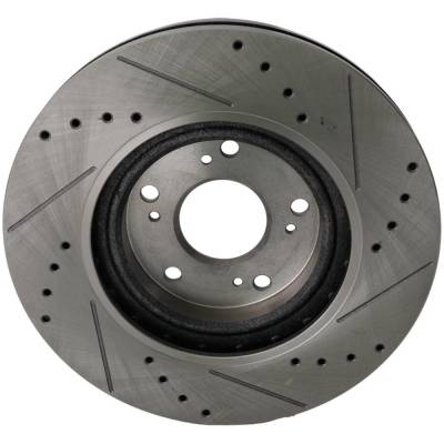 RAREELECTRICAL - New Cross-Drilled Brake Disc Compatible With Acura Honda Civic Si 4 Cyl 2.4L Ilx Dynamic 4 Cyl 2.4L - Image 2