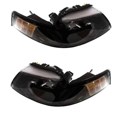 Rareelectrical - New Pair Of Headlights Compatible With Ford Mustang Base Gt Coupe 2001 2002 2003 2004 By Part Number - Image 3