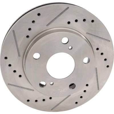 RAREELECTRICAL - New Cross-Drilled And Slotted Brake Disc Compatible With Toyota Camry Se 4 Cyl 2.2L Camry Dx 4 Cyl - Image 3