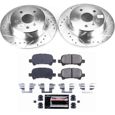 Rareelectrical - New Rear Brake Disc And Pad Kit Compatible With Toyota Avalon Xl 6 Cyl 3.0L Avalon Xls 6 Cyl 3.0L - Image 2