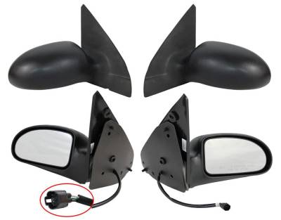 New Door Mirror Pair Compatible With Ford 02-07 Focus Power W/O Heat Fo1320180 Fd80r 955020