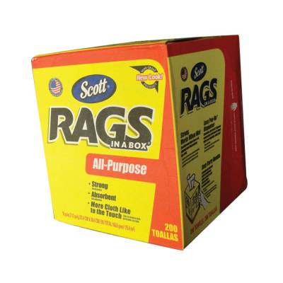 Disposable Shop Rags In A Box 200 Count 10" X 14" Compatible With Automotive Mechanic Tractor Mower