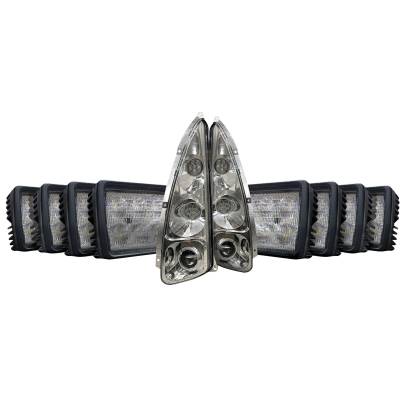 Complete 10-Piece Led Headlight Cab And Fender Light Kit Compatible With New Holland T9.390 T9.450