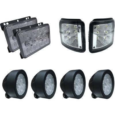 8-Piece Led Headlight Work Light Kit Compatible With John Deere 7630 7730 7830 7930 7720 7820 7920