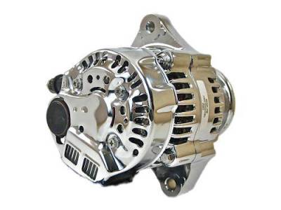 Rareelectrical - New 12V 60A Chrome Chevy Mini Alternator Compatible With Street Rod Race 1-Wire Self Energizing - Image 2