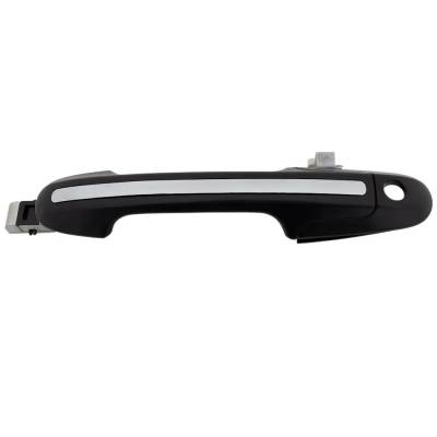Left Front Exterior Door Handle Compatible With 2003-2007 Honda Accord Chrome Lever Black Bezel With