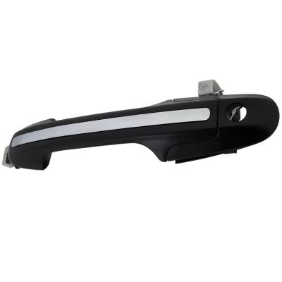 Rareelectrical - Left Front Exterior Door Handle Compatible With 2003-2007 Honda Accord Chrome Lever Black Bezel With - Image 2