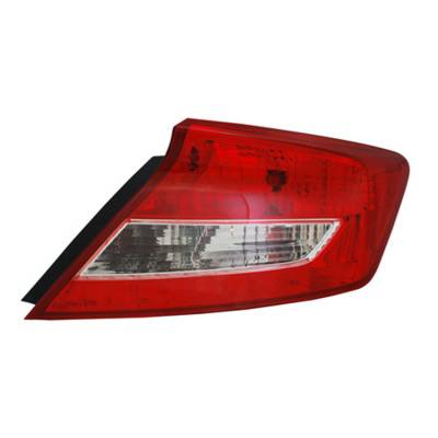 Right Passenger Side Tail Light Assembly Compatible With Honda Civic Coupe 2012-2013 Lx Ex Si 1.8L
