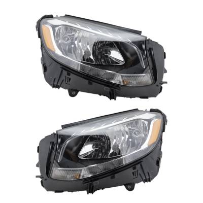 Rareelectrical - New Pair Of Halogen Headlights Compatible With Mercedes-Benz Glc300 4Matic 2.0L 2016 2017 2018 2019 - Image 1
