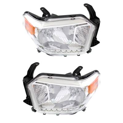 Rareelectrical - New Pair Of Headlights Compatible With Toyota Tundra Sr5 Crew Cab Pickup 2014 2015 2016 2017 By Part - Image 3