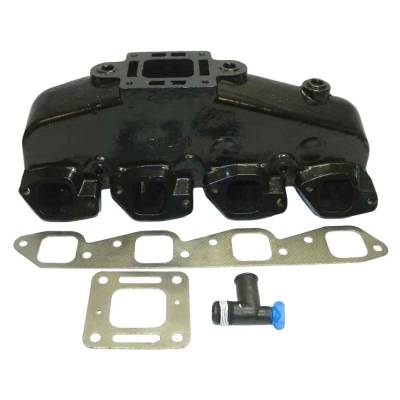 Center Rise Cast Iron Exhaust Manifold Compatible With 1981-2002 Mercruiser 330 340 454 Magnum 502
