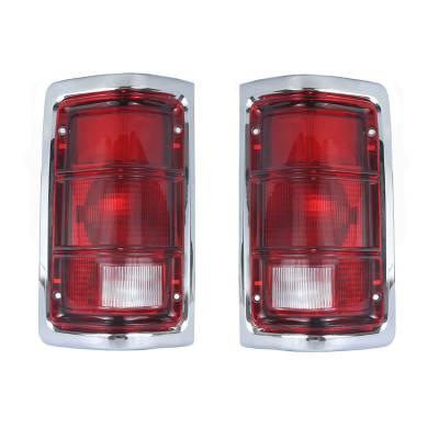 Rareelectrical - New Pair Of Tail Lights Compatible With Chrysler Dodge Ram 50 D100 D250 D350 W100 W150 W250 W350 - Image 1