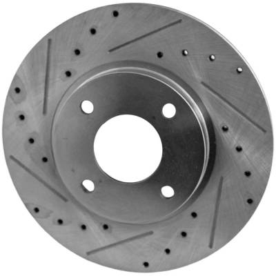 New Cross-Drilled And Slotted Brake Disc Compatible With Nissan Cube Base 4 Cyl 1.8L Versa 1.8 S 4